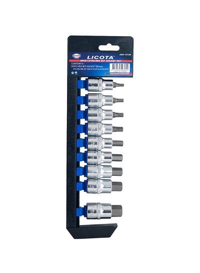 Buy 9 Piece Hex/Bit Socket Set Silver 31.2x102.9cm in UAE