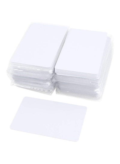 Buy 100-Piece 125Khz Proximity RFID Plastic Blank Writable ID Cards CE T5577/T5200 Set White 8.5x5.3cm in UAE