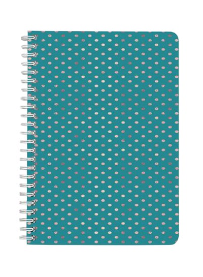 Buy Dots Printed A5 Spiral Notebook Green in Saudi Arabia