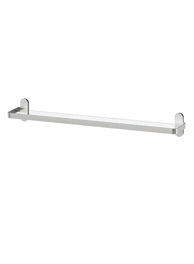 Buy Chrome Plated Bathroom Wall Shelf Silver/Clear in UAE