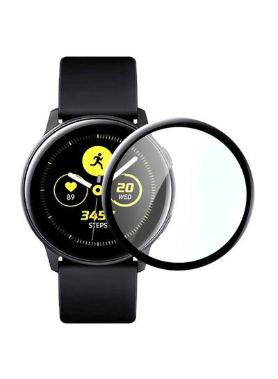 Buy Curved Tempered Glass Screen Protector For Samsung Watch Active 2 Clear/Black in Saudi Arabia