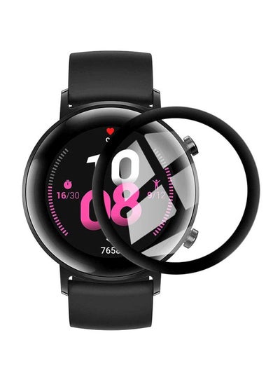 Buy Curved Tempered Glass Screen Protector For Huawei Watch GT 2 Clear/Black in Saudi Arabia