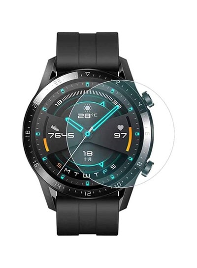 Buy Tempered Glass Screen Protector For Huawei Watch GT 2 46mm Black/Clear in Saudi Arabia