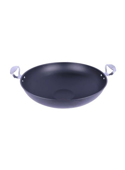 Buy Metal Frying Wok Black 43x12cm in Saudi Arabia