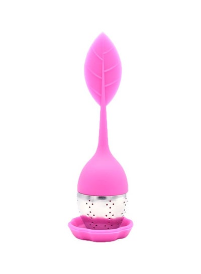 Buy Feather Shape Tea Strainer Pink/Silver 14centimeter in UAE