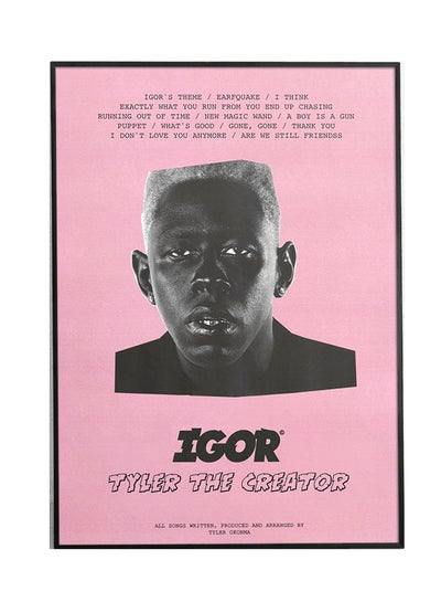 اشتري Igor Tyler The Creator Poster With Frame Pink/Black 30x40centimeter في الامارات