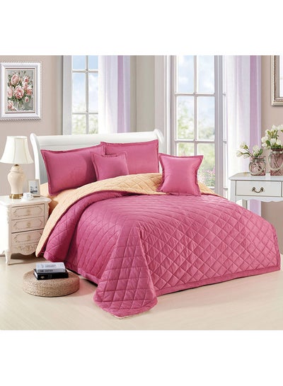 Buy 6-Piece Winter Comforter Set Fabric Pink/Beige in UAE