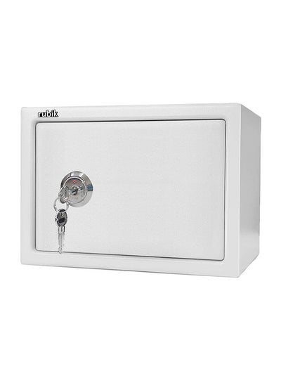 Buy Simple Security Safe Box With Key White 25 x 35 x 25cm in UAE