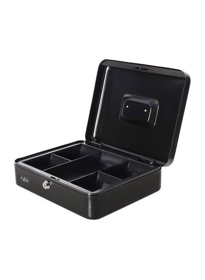 Buy Portable Money Safe Box with Tray And Lock Black 25 x 20 x 9centimeter in UAE