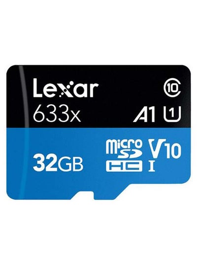 اشتري بطاقة ذاكرة SDXC ميكرو من الفئة 10 من نوع ترانس فلاش 32جيجابايت أسود/أزرق في السعودية