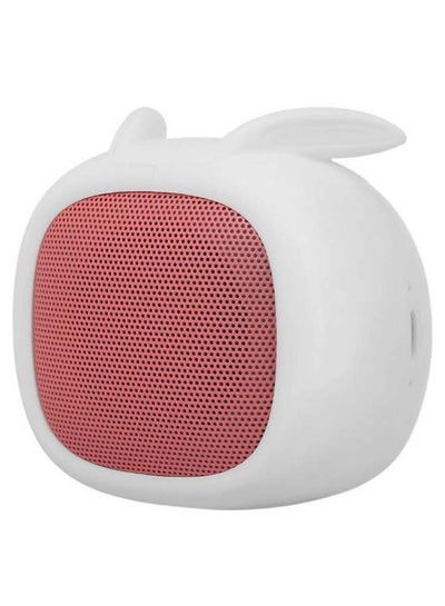 Buy Mini Rabbit Style Bluetooth Speaker With Microphone White/Pink in Saudi Arabia