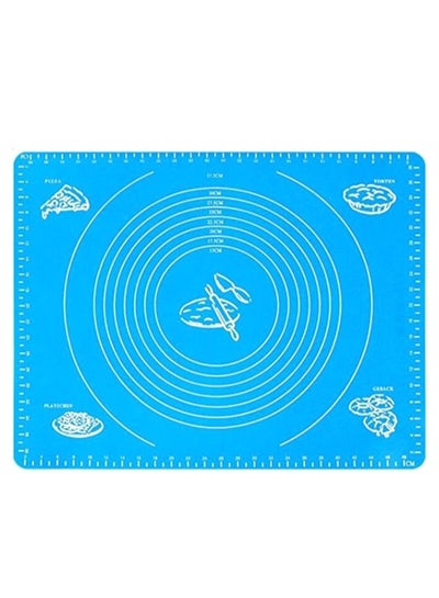 Buy Non-Stick Flour Dough Mat Blue/White 50 x 40cm in Egypt