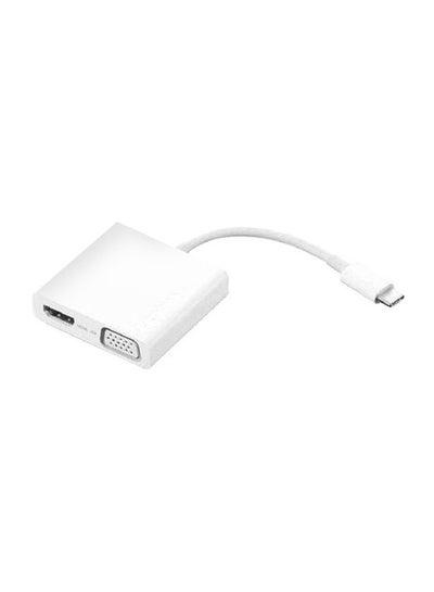 Buy USB-C 3-in-1 Travel Hub, 4K HDMI, VGA, USB 3.0 White in UAE