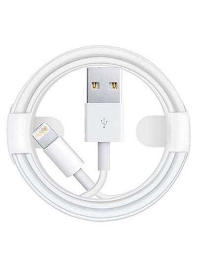 Buy USB To Lightning Data Sync And Charging Cable For Apple iPhone White/Silver in Egypt
