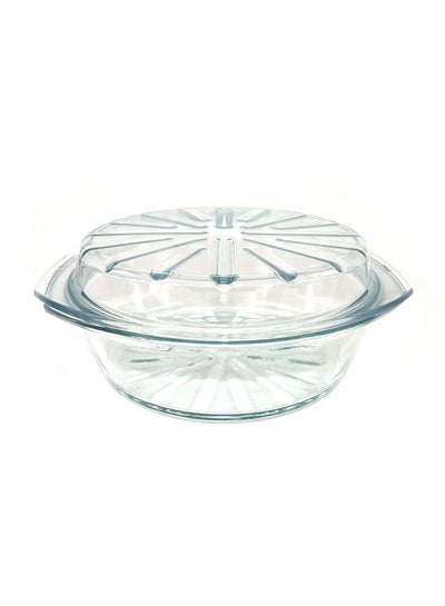 Buy Round Casserole With Lid Clear 2.5L+1.2Liters in UAE