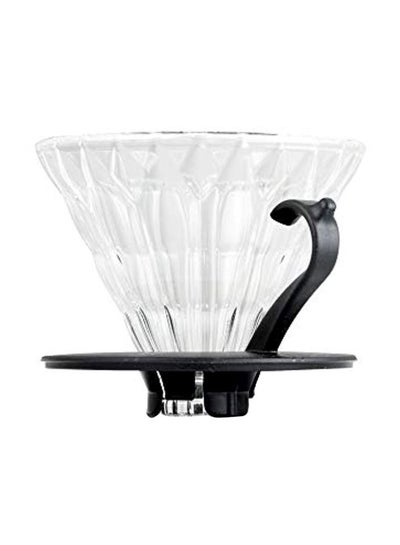 Buy Glass Coffee Dripper Clear/Black 4x4x3.5inch in Saudi Arabia