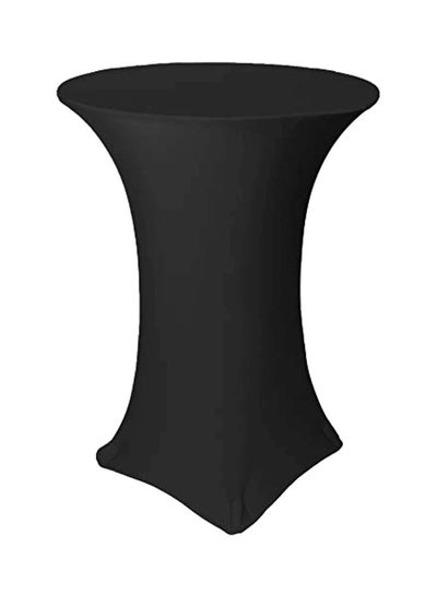 Buy Round Stretch Table Cover Black 30inch in Saudi Arabia