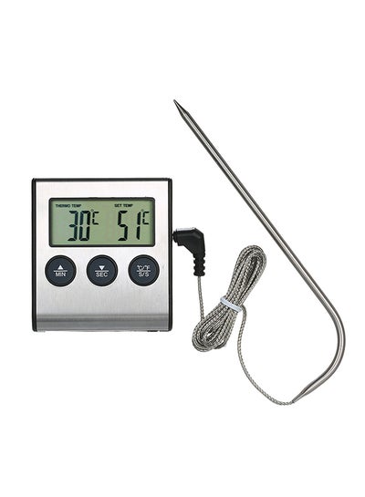 Buy LCD Food Thermometer Silver/Black 2.56 x 2.83 x 0.71inch in Saudi Arabia