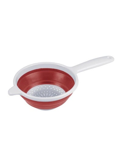 Buy Strainer With Handle Red/White 20cm in UAE