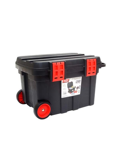 Buy Portable Rolling Tool Box With Telescopic Handle Black/Red 67.5X47.2X41.6cm in UAE