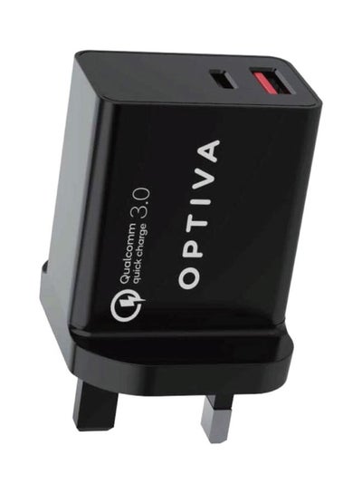 Buy 2 Outputs Qualcomm 3.0 Quick Wall Charger Black in UAE
