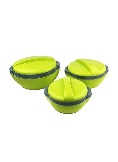 Buy 3-Piece Casserole Set Green in Saudi Arabia