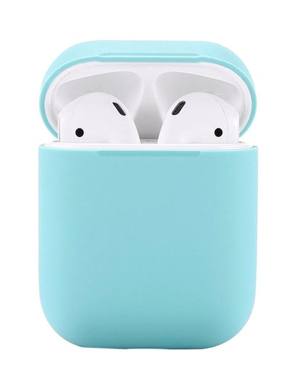 Buy Protective Silicone Case Cover For Apple AirPods With Sports Strap Light Blue in Saudi Arabia