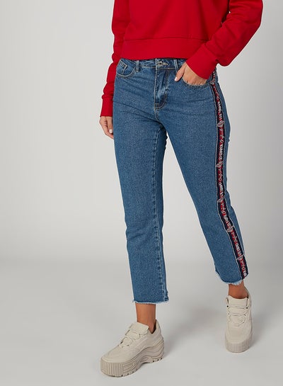 Buy Lee Cooper Solid Relaxed Fit Mom Jeans with Elasticated Waist and  Button Closure