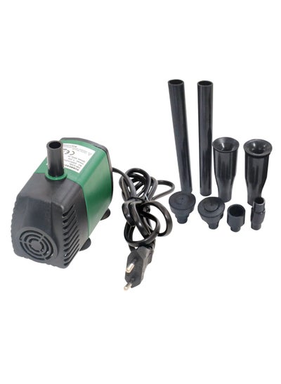 Buy Mini Submersible Fountain Pump With Nozzles Black/Green in Saudi Arabia