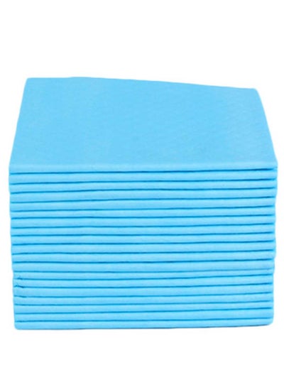 Buy 20-Piece Absorbent Disposable Pet Pee Pads Set Light Blue/White 60 x 90centimeter in UAE