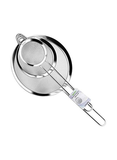 Buy 3-Piece Stainless Steel Strainer Set Silver in UAE