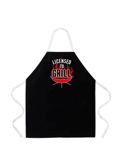 Buy Licensed To Grill Printed Apron Black/Red/White 27x34inch in Egypt