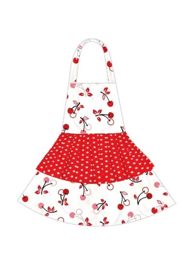 Buy Printed Cotton Apron White/Red/Pink 16x12inch in Egypt