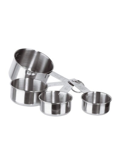 Buy 4-Piece Stainless Steel Measuring Cup Set Silver in Saudi Arabia