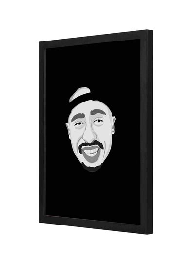 Buy Tupac Wooden Framed Wall Art Painting White/Black 33 x 43centimeter in Saudi Arabia