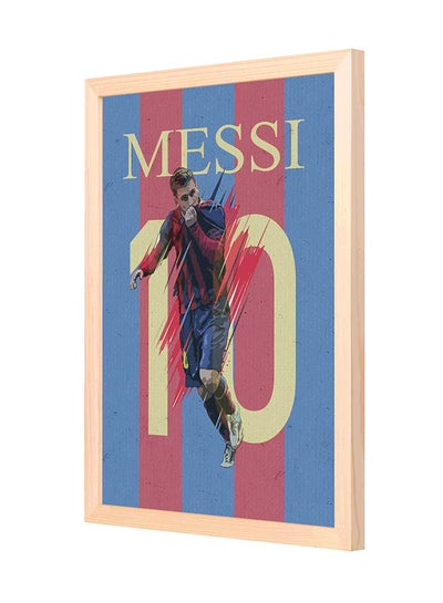 Buy Messi Wooden Frame Wall Art Multicolour 33 x 43centimeter in Saudi Arabia