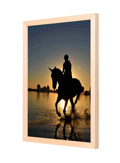 Buy Erson Riding Horse Wooden Frame Wall Art Painting Multicolour 33x43cm in Saudi Arabia