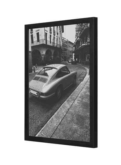 Buy Vintage Vehicle On Road Wooden Frame Wall Art Painting Multicolour in Saudi Arabia