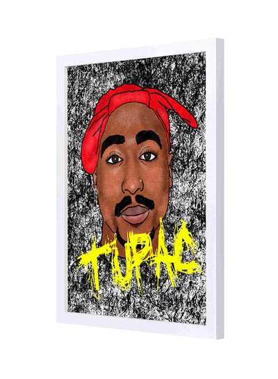 Buy Wooden Frame Tupac Wall Art Multicolour 33x43cm in Saudi Arabia