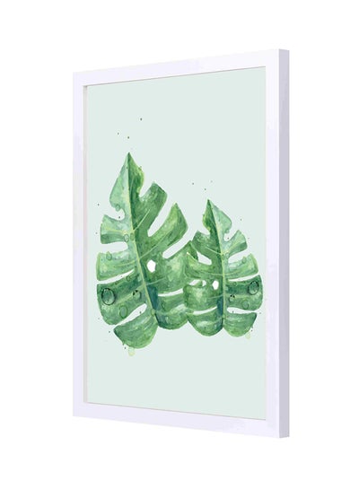 Buy Wooden Frame Leavs Wall Art Green 33 x 43cm in Saudi Arabia