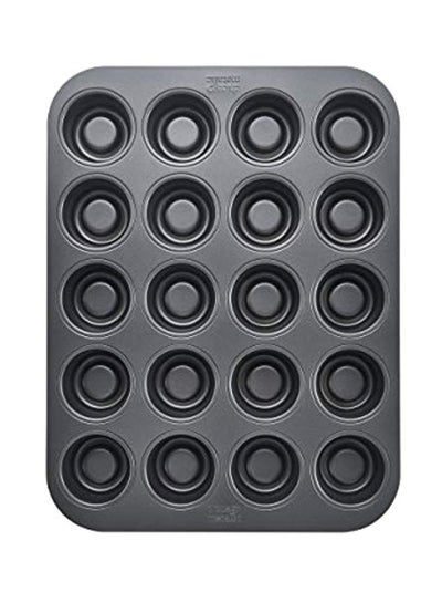 Buy 20-Cup Tea Cake Pan Black 10.6x13.8x1.2inch in Saudi Arabia