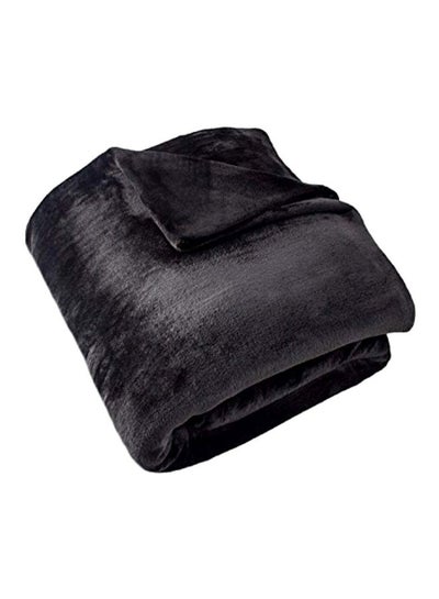 Buy Polyester Throw Blanket polyester Black 90x90inch in UAE