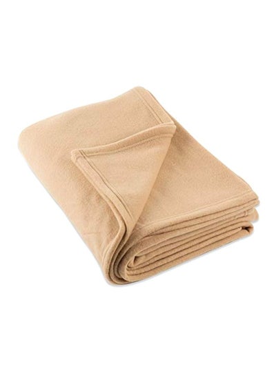 Buy Luxury Fleece Blanket polyester Beige 60x96inch in UAE