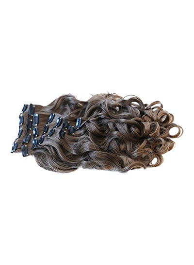 Buy 7-Piece Human Hair Extension Set Brown 7 x 24inch in Saudi Arabia