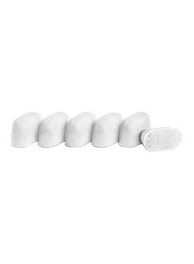 Buy 6-Piece Replacement Single Cup Brewer Charcoal Filter White in UAE