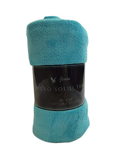 Buy Ultra Soft Plush Throw Blanket polyester Turquoise 127x152cm in UAE