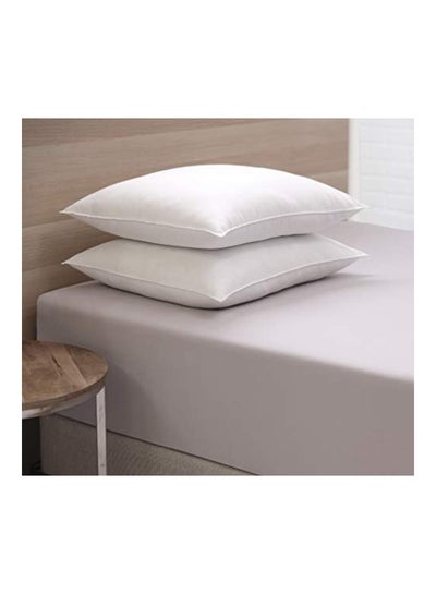 Buy Pack Of 2 Sleeping Pillow Set polyester White Queen in UAE