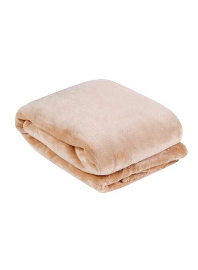 Buy Super Soft Blanket polyester Beige 220x160cm in UAE
