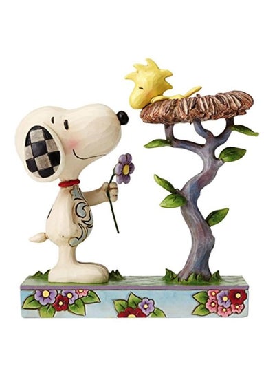 Buy Snoopy With Woodstock In Nest Collectible Figure Beige/Green/Brown 6.75inch in UAE