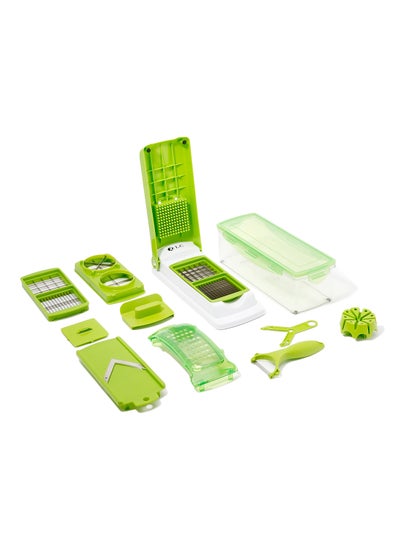 Buy Multifunctional Food Slicer White/Green/Clear 27x26x14cm in Saudi Arabia